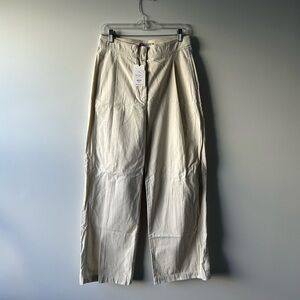 Humanoid ivory wide leg cargo style pants